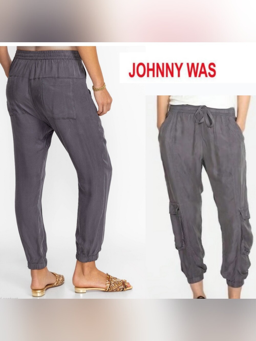 Johnny Was (Pete & Greta) RAMBLE PULL-ON CARGO PANT    Sz Large.